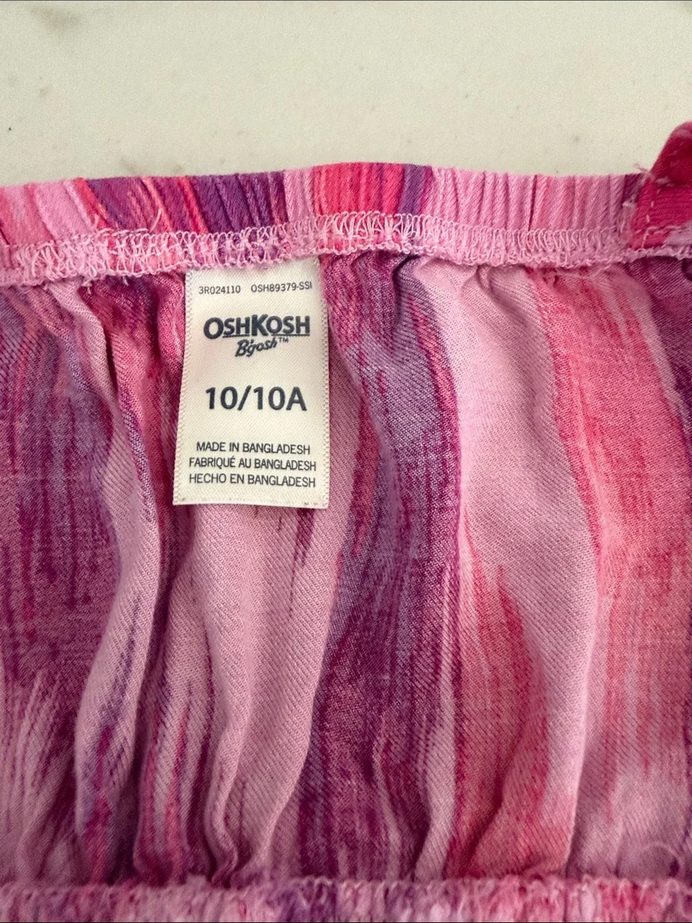 OshKosh B'gosh Pink and Purple Brushstroke Romper